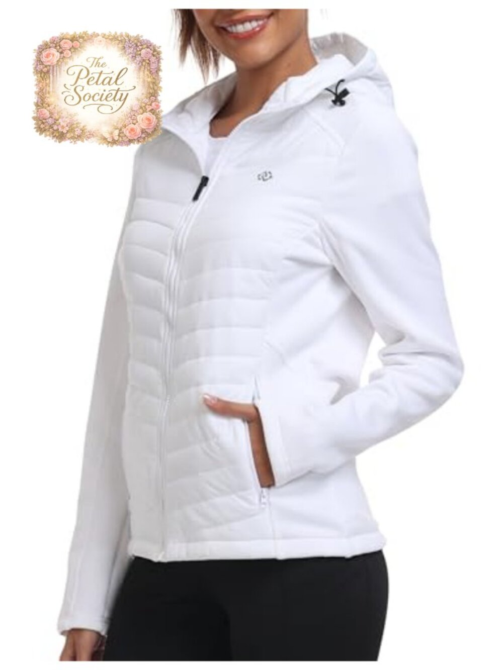 Fleece Lined Softshell Jacket Hooded Puffer Hybrid Down Coat